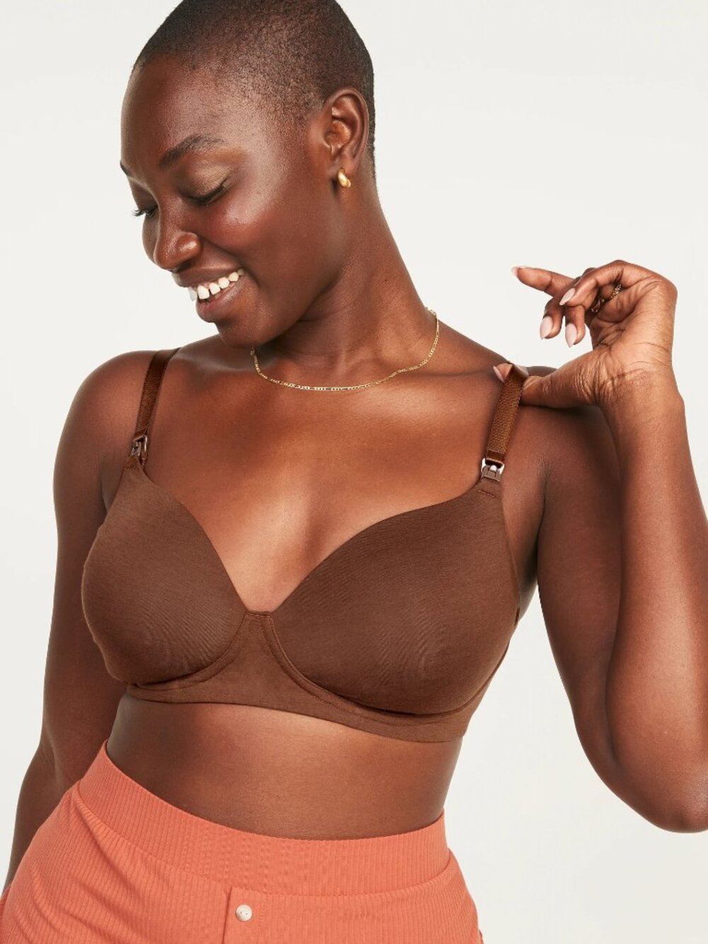 Old Navy Maternity High Support Wireless Nursing Bra 34D | Dark Walnut